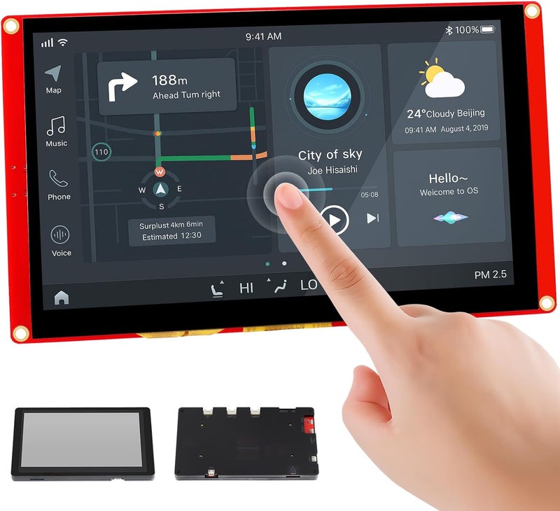 ELECROW ESP32 Display 800×480, 7 Inch HMI ESP32 RGB TFT LCD Touch Screen with Acrylic Case, 32-Bit LX6 Dual-Core Processor, Up to 240MHz, Compatible with Arduino, LVGL, PlatformIO, MicroPython - Image 1